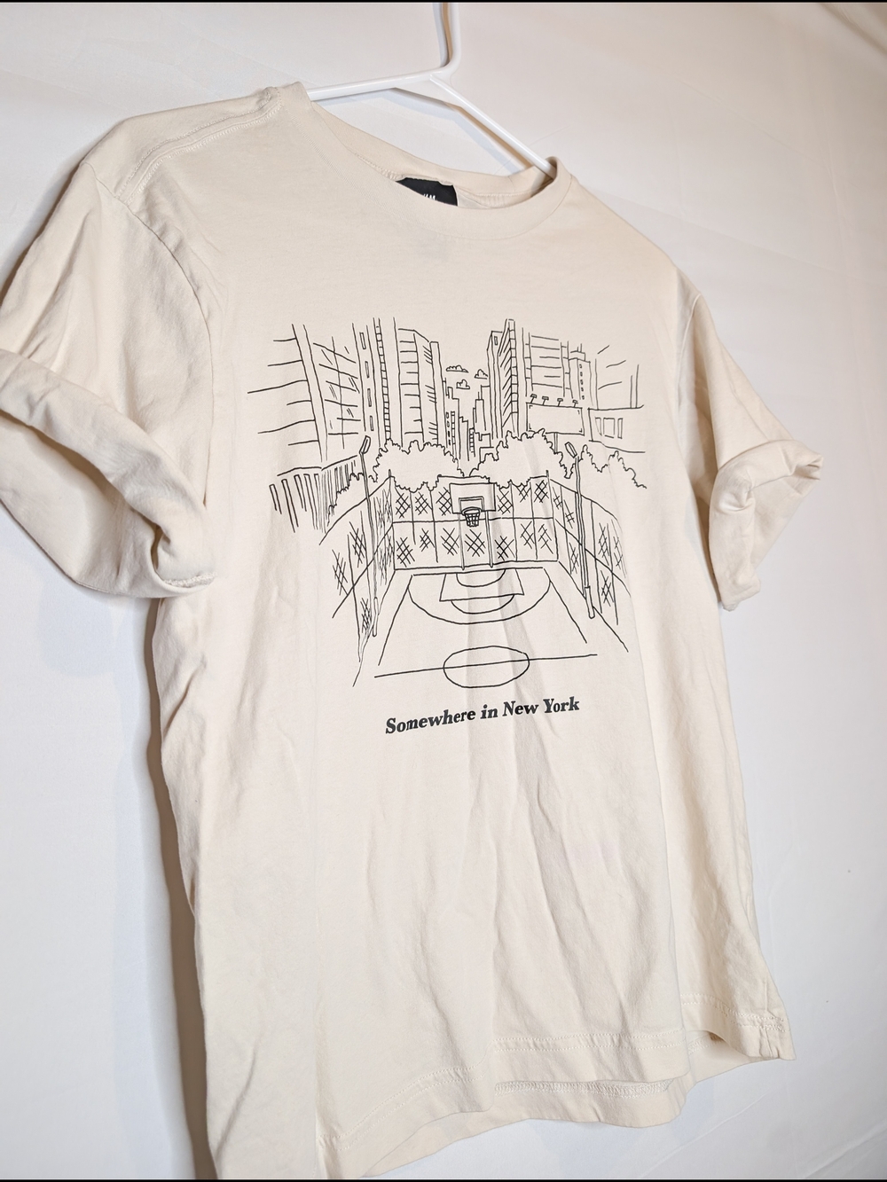 H&M Cream Graphic Short-Sleeve Tee